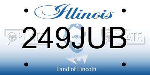 249JUB Illinois License Plate