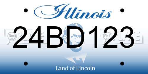 24BD123 Illinois License Plate