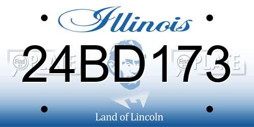 24BD173 Illinois License Plate