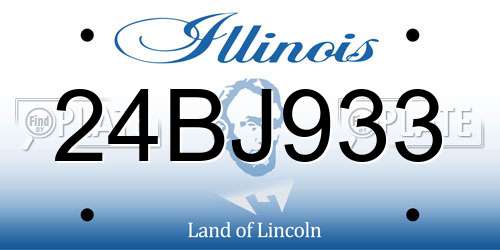 24BJ933 Illinois License Plate