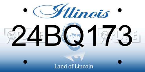 24BQ173 Illinois License Plate