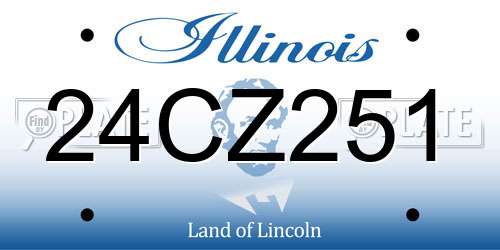 24CZ251 Illinois License Plate