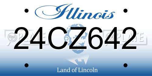 24CZ642 Illinois License Plate