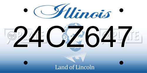 24CZ647 Illinois License Plate