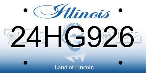 24HG926 Illinois License Plate
