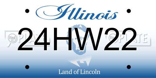 24HW22 Illinois License Plate