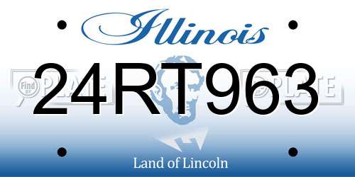 24RT963 Illinois License Plate