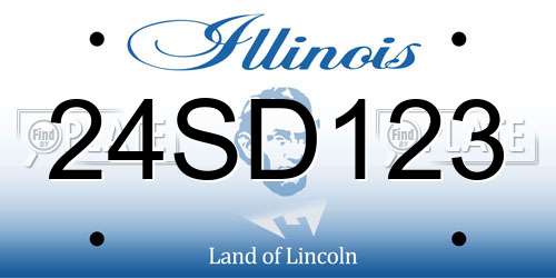 24SD123 Illinois License Plate