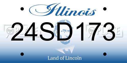 24SD173 Illinois License Plate