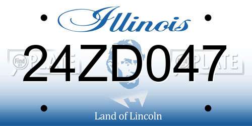 24ZD047 Illinois License Plate