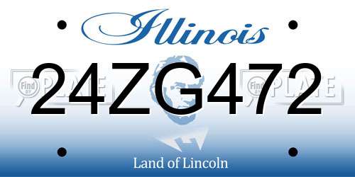 24ZG472 Illinois License Plate