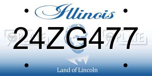 24ZG477 Illinois License Plate