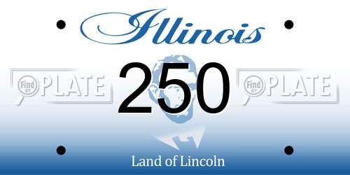 250 Illinois License Plate
