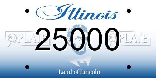 25000 Illinois License Plate