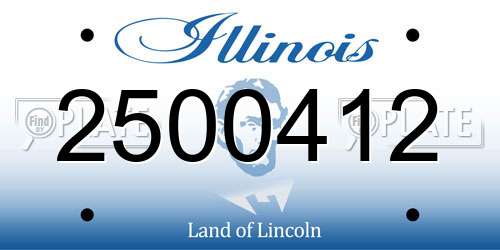 2500412 Illinois License Plate