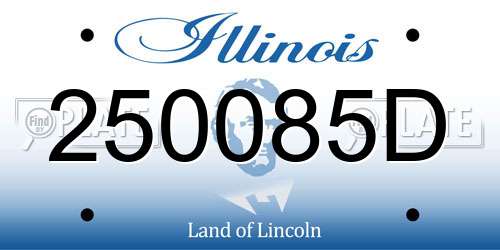 250085D Illinois License Plate