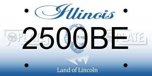 2500BE Illinois License Plate
