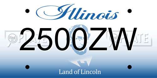 2500ZW Illinois License Plate