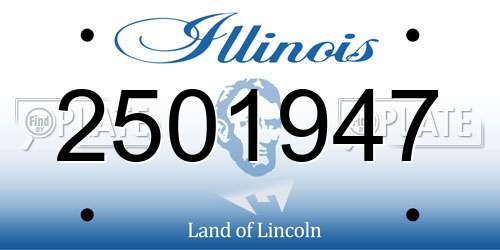 2501947 Illinois License Plate