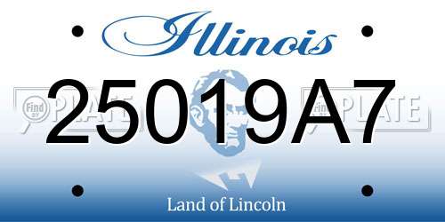 25019A7 Illinois License Plate