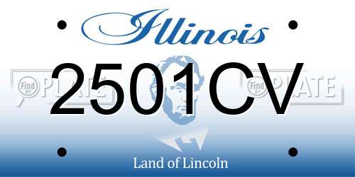 2501CV Illinois License Plate