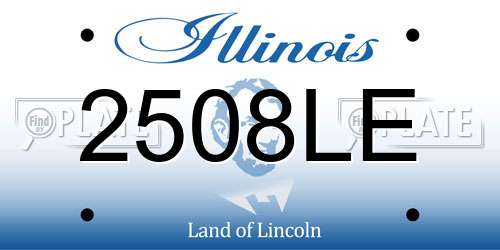2508LE Illinois License Plate