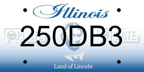 250DB3 Illinois License Plate