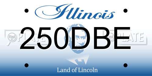 250DBE Illinois License Plate