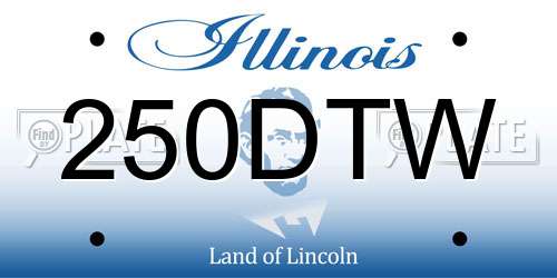 250DTW Illinois License Plate