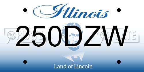 250DZW Illinois License Plate