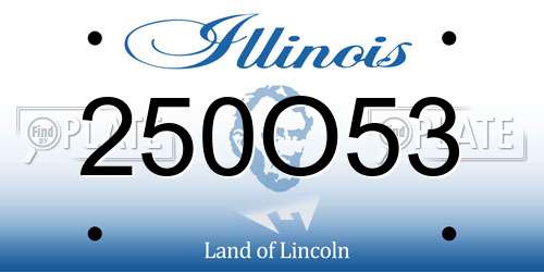 250O53 Illinois License Plate