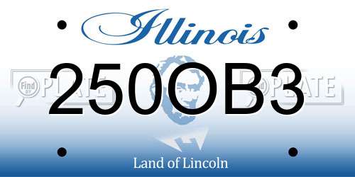 250OB3 Illinois License Plate