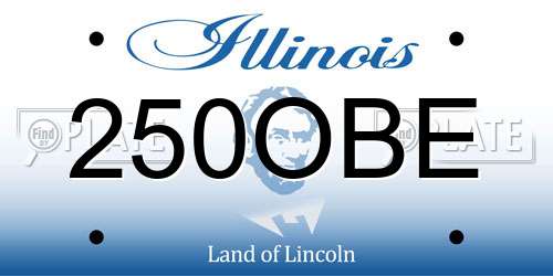250OBE Illinois License Plate