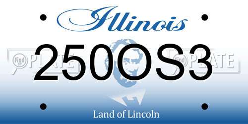 250OS3 Illinois License Plate