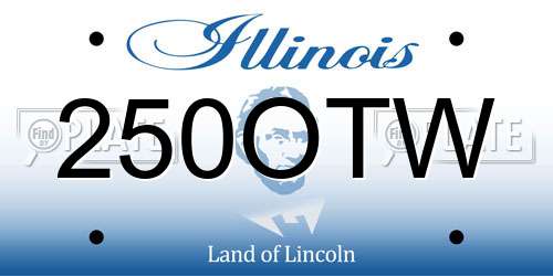 250OTW Illinois License Plate