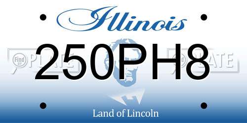 250PH8 Illinois License Plate