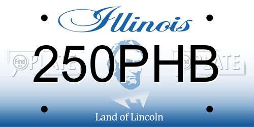 250PHB Illinois License Plate