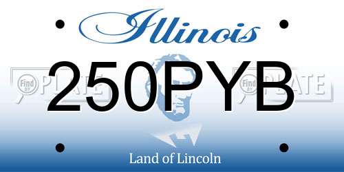 250PYB Illinois License Plate