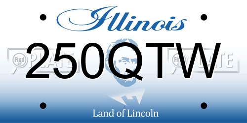 250QTW Illinois License Plate