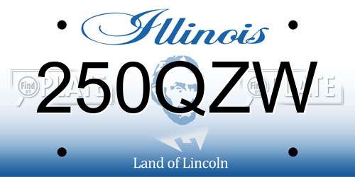 250QZW Illinois License Plate