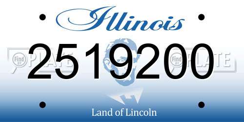 2519200 Illinois License Plate