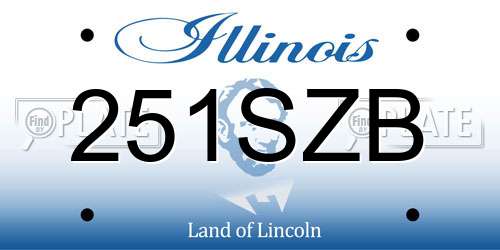 251SZB Illinois License Plate