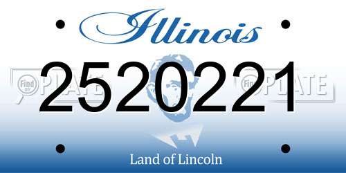 2520221 Illinois License Plate