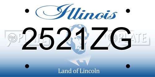 2521ZG Illinois License Plate