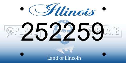252259 Illinois License Plate