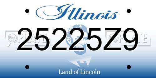 25225Z9 Illinois License Plate