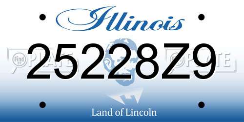 25228Z9 Illinois License Plate