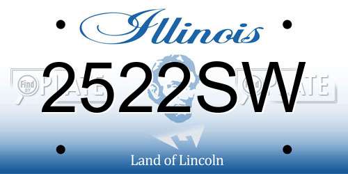 2522SW Illinois License Plate