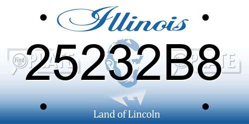 25232B8 Illinois License Plate