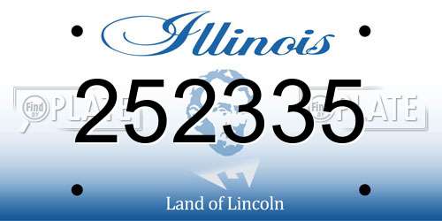 252335 Illinois License Plate